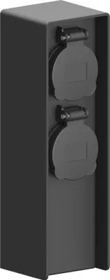 Produktbild von Ledvion Steckdose IP44 schwarz 2 Steckdosen