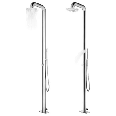 Zdjęcie produktu dla vidaXL Prysznic ogrodowy z brązową podstawą 230 cm stal nierdzewna