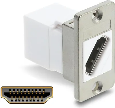 Zdjęcie produktu dla DeLOCK 91101, Płaski, Biały, HDMI, HDMI, Żeńska, Żeńska