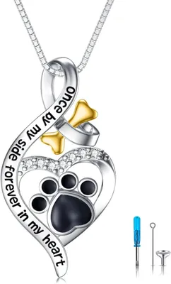 Productafbeelding van Asbakurn ketting, 925 sterling zilver, hanger met pootafdruk, oneindigheidssymbool, voor dames