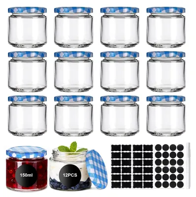 12er-Pack Glasbehälter 150 ml luftdicht mit Deckel