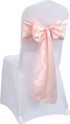 Obrázek produktu pro CANDeal 10 kusů sada saténových židlí Sashes Bows pro svatební recepci Univerzální židle zpět kravatu dodávky, bez židle kryty (růžová)