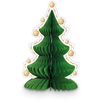 Produktbild von Wabenfächerdeko Weihnachtsbaum - 30 cm
