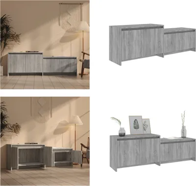 Produktbild von vidaXL TV Schrank Sonoma Eiche Grau 146,5x35x50 cm Holzwerkstoff - TV-Schrank - TV-Schränke - Lowboard - Stereo Schrank