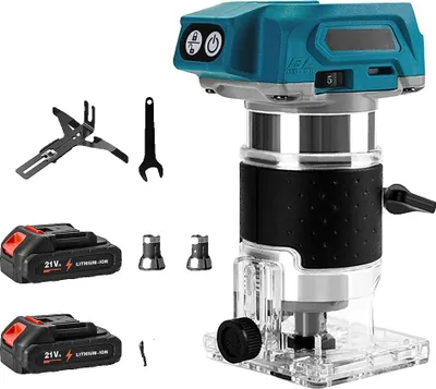 Obrázek produktu pro Fréza na dřevo, bezkartáčový motor, nastavitelné rychlosti, s 2 bateriemi