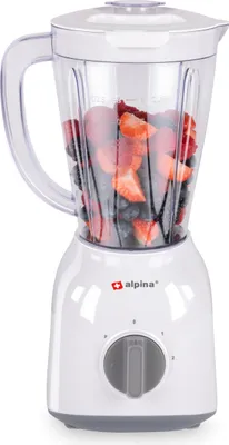 Zdjęcie produktu dla alpina Blender Mixer - Smoothie Maker - 1,5 litra - 400 W - funkcja turbo - plastikowy pojemnik - biały