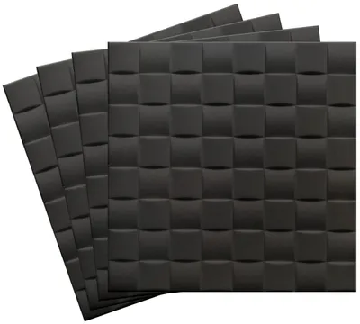 Obrázek produktu pro DECCART | 3D nástěnné panely, model 16, černé | Dekorativní nástěnné panely z polystyrenu | 50 x 50 cm | 48 kusů / 12 m² | Moderní geometrický styl