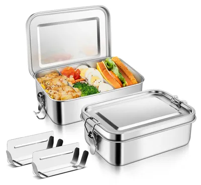 Produktbild von Set aus 2 wiederverwendbaren Brotdosen mit Fächern