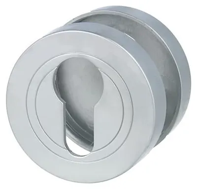 Produktbild von Profilzylinder Rosettenpaar Chrom matt - Türrosetten Ø 52mm Schlüsselrosetten