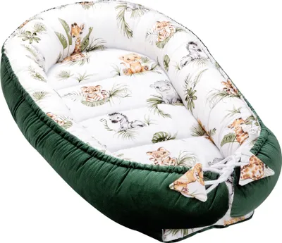 Produktbild von Pepi Babynest Kokon 2-seitiges multifunktionales Kuschelnest mit Velvet 95x55cm Neugeborene Baby Nestchen Afrimals