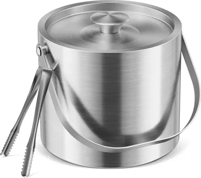 Produktbild von Eisbehälter, Doppelwandige Isolierung, Lebensmittelgeeignetes Edelstahl, Silber