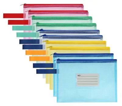 Produktbild von 10-teiliges Set A4-Dokumententaschen mit Reißverschluss, wasserdichte Dokumententaschen mit Reißverschluss, Plastik-Dokumententaschen für Dokumente, Papier und Kosmetikartikel.