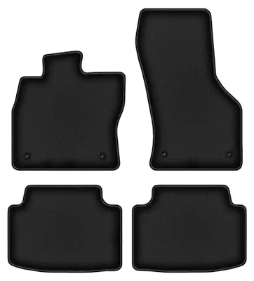 Image de Tapis de sol en moquette pour Skoda Octavia III 2012-2020 (liftback/berline/break) – jeu 4 pièces, noirs, sur mesure – Wielganizator DURBAN