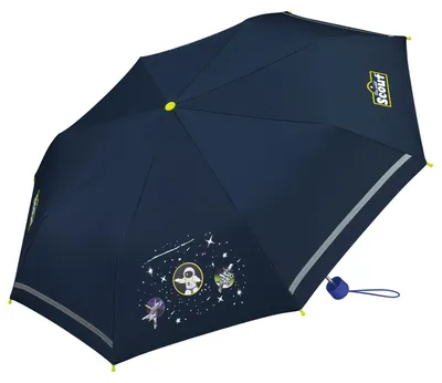 Produktbild von Scout Kinder Regenschirm mit Reflektionsstreifen leicht Space Astronaut Weltall