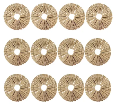 Produktbild von Wanddeko Boho Rattan 12er Set | Runde Natur Wanddekoration 22cm
