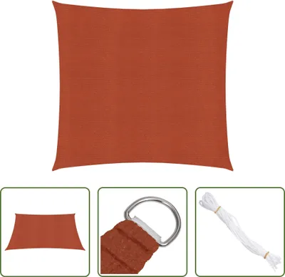 Produktbild von The Living Store Sonnensegel 160 g/m² Quadratisch Terrakottarot 4,5x4,5 m HDPE