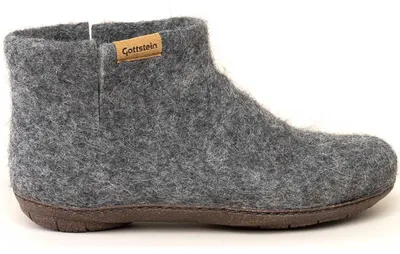 Produktbild von Gottstein Magicfelt Eros Tiroler Steinschaf Uni Wollfilz-Hüttenschuhe mit Gummisohle Grau, 17-738-8850 - Gr. 43