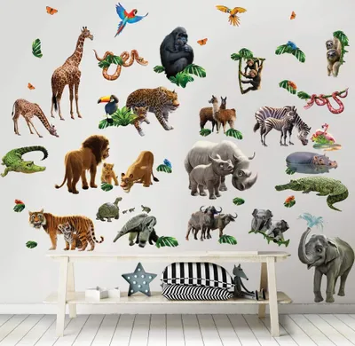 Immagine prodotto di Animali della giungla avventura safari adesivo murale