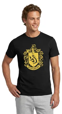 Produktbild von Spreadshirt Harry Potter Hufflepuff Wappen Männer T-Shirt, S, Schwarz