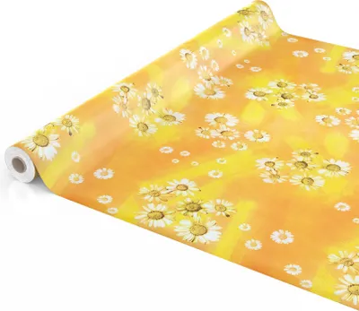 Produktbild von Tischdecke Wachstuch Blumen Gelb Robust Wasserabweisend Breite 140 cm Länge 350 cm