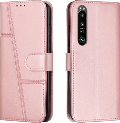 Produktbild von König Design Hülle kompatibel mit Sony Xperia 1 III Kunstleder Handyhülle - Handy Case Rosa
