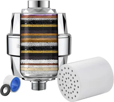 Productafbeelding van Douchefilter met vitamine C voor hard water - Met verwisselbare cartridge voor het verwijderen van chloor en zware metalen