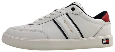 Productafbeelding van Tommy Hilfiger Lightweight Flag Leather sportlicher Schnürer Weiß Freizeit