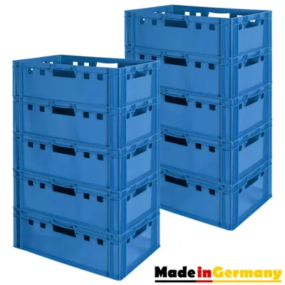 Produktbild von Fleischkiste E2 Fleischkiste Blau Fleischerkiste Fleischkisten Kiste Fleischkiste Eurobox Lebensmittelecht 60 x 40 Metzgerkiste Auswahl Kingpower, Anzahl:10