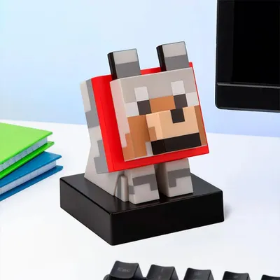 Image de Lampe de table Minecraft  Icône Loup multicolore Standard