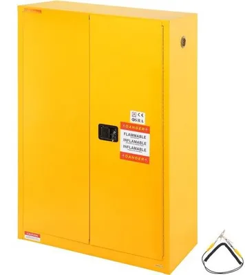 Obrázek produktu pro Bezpečnostní skříň na hořlavé kapaliny - 45 Gal - Skříň z oceli válcované za studena - 42,9 x 18,1 x 65,2 palce - Nevýbušná - 2 nastavitelné police