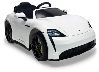 Produktbild von INJUSA Porsche Taycan 12V Elektroauto für Kinder ab 3 Jahren – Luxus Kinderauto mit Licht & Sound weiß