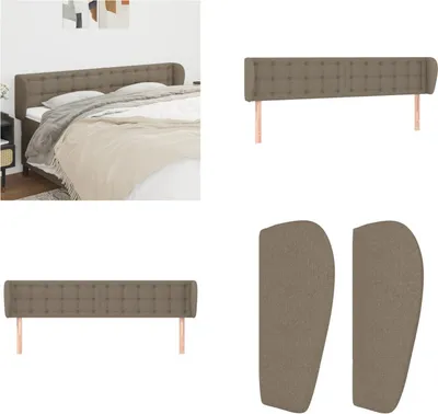 Produktbild von vidaXL Kopfteil mit Ohren Taupe 183x23x78/88 cm Stoff - Kopfteil - Kopfteile - Bett-Kopfteil - Bettkopfteil