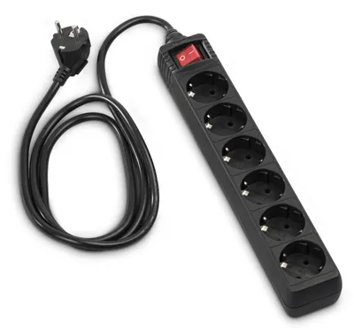 Immagine prodotto di hama 30394 hama 6-fach Steckdosenleiste mit Schalter 1,4 m schwarz