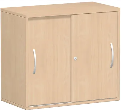 Produktbild von Geramöbel Anstell-Schiebetürenschrank Oberboden 25 mm, mit Stellfüßen, abschließbar, 800x425x720, Buche/Buche, S-381501-BB