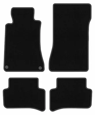 Produktbild von Velours-Fußmatten für Mercedes C W203 2000-2008 (Limousine/Kombi) – 4-tlg, Schwarz, passgenau – Wielganizator BASIC
