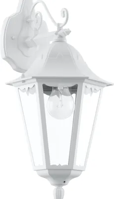 Produktbild von EGLO Außen-Wandlampe Navedo, 1 flammige Außenleuchte, Wandleuchte aus Aluguss und Glas, Farbe: Weiß, Fassung: E27, IP44
