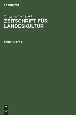 Produktbild von Zeitschrift für Landeskultur. Band 11, Heft 3