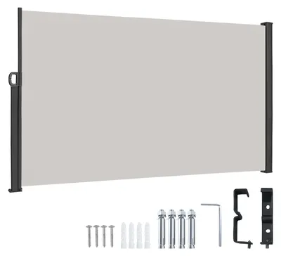 Image de Tringle à rideau - Tringle extensible pour rideaux de fenêtre - 160 x 300 cm - Polyester - Protection contre les regards, protection solaire, protection contre le vent - Gris clair