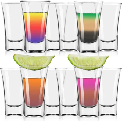 Produktbild von Famanu Set von 12 stapelbaren Schnapsgläsern 50 ml - Ideal für Shots, Cocktails und Desserts