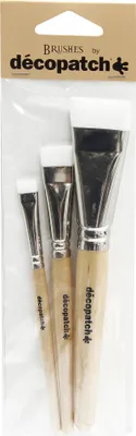 Produktbild von Décopatch 10x Packung mit 3 Nylonpinseln - Beige PACK3PCO