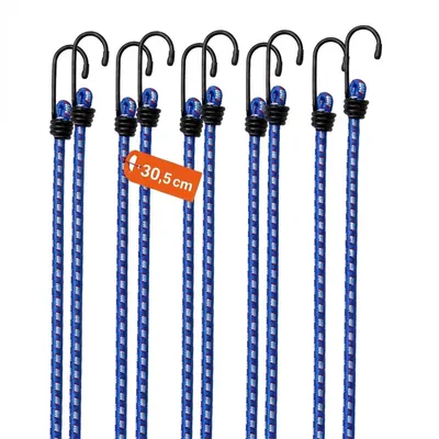 Produktbild von MONZANA 10x Spanngummi mit Haken Wetterfest Blau 30cm
