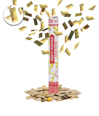Produktbild von Party Popper 40cm Gold-Regen Konfetti Shooter Gold Hochzeit Silvester Party Geburtstag