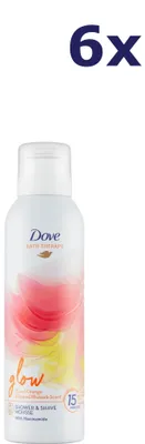 Produktbild von 6x Dove Douche- & Scheerschuim Glow blood orange spiced rhubard 200ml
