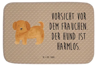 Produktbild von Mr. & Mrs. Panda Badematte Hund Flauschig - Hundeglück - Geschenk, Badezimmer Matte, Sprüche, Vierbeiner, Badezimmerteppich, Badvorleger, Witzig, Badteppich, Hunde