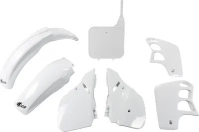 Image de Kit de carénage UFO PLAST, 7 pièces, ensemble de carénages en plastique pour Honda CR R 500 cm³, années de fabrication 1989-1990, couleur : blanc OEM
