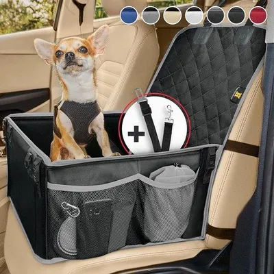 Produktbild von Stabiler Hundesitz mit verstärkten Wänden - 5 Gurten - wasserdicht - Auto-Hundebett