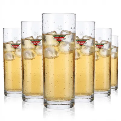 Produktbild von 6x Vaihinger Saft Glas Gläser Saftgläser 0,4l Willi_Becher Farbiges Logo