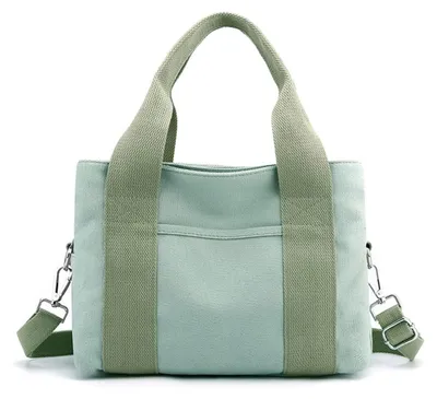 Immagine prodotto di Solidchoice - Borsa a tracolla in tela casual da donna, con numerosi scomparti