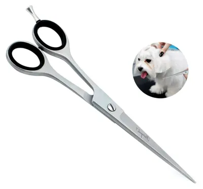 Produktbild von Fellschere für Haustiere, 17,8 cm, gerade Schere für Hunde – Edelstahl, Pflegewerkzeug für Katzen und Hunde