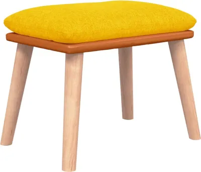 Imagen del producto de vidaXL Reposapiés amarillo mostaza, 45x29,5x35 cm, tapizado en tela y cuero sintético